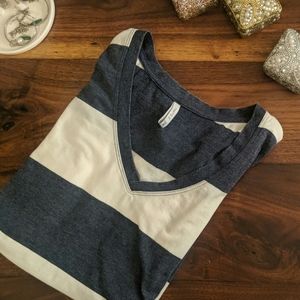 Z Supply Navy and White Stripes Tee
